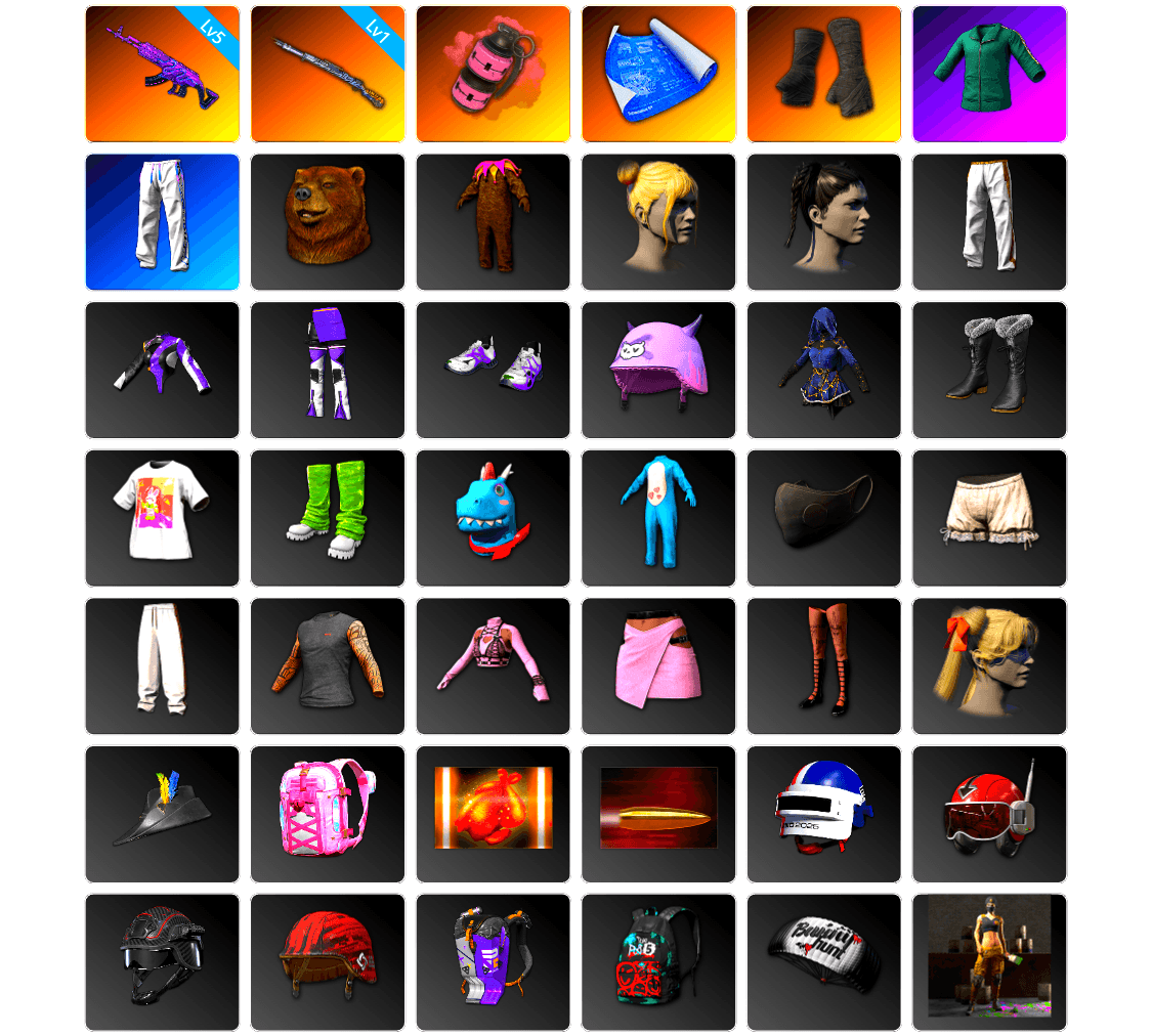 Pink Smoke Grenade, Duncan's Infiltrator Handwraps, XingHun's Tiger Strike Pants, Exquisite Pants, Sideshow Bear Feet