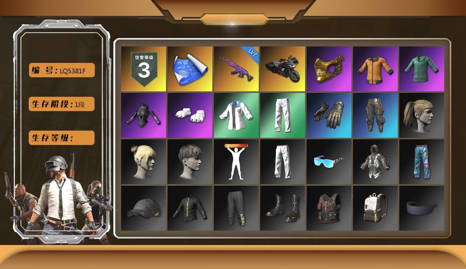 PGC 2021 Contingent Chaos Mask, Polar Bear Feet, Harley Quinn's Hair, XingHun's Tiger Strike Jacket, XingHun's Tiger Strike Pants, Exquisite Pants, HUYA T-shirt