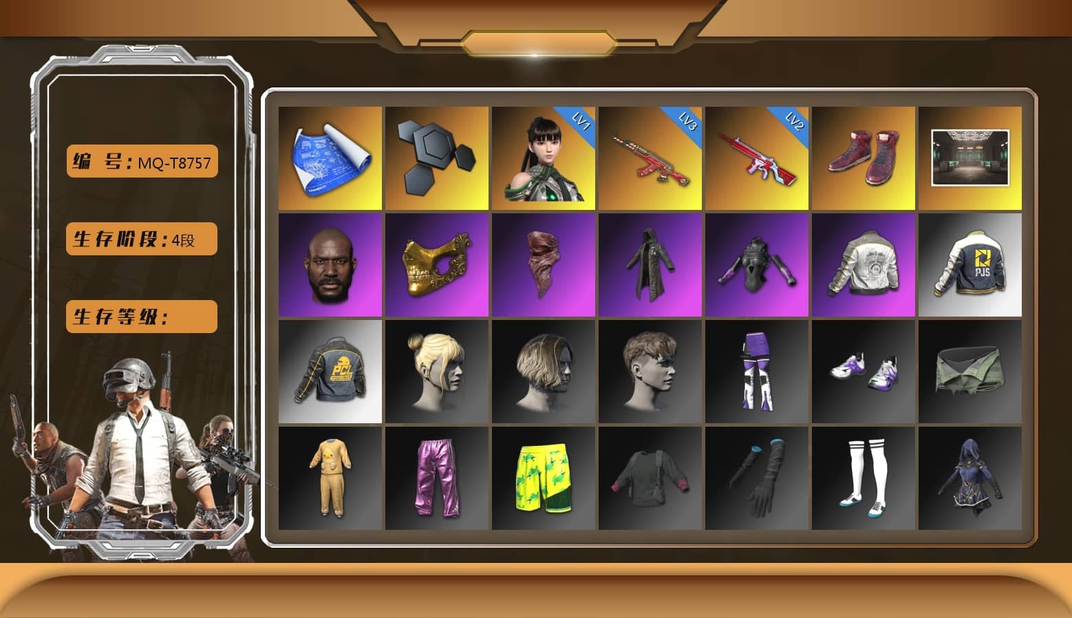 Hi-top Trainers (Red), Jonathan Kamau, PGC 2021 Contingent Chaos Mask, PLAYERUNKNOWN's Bandana, Heavy Fur Coat (Black), PML 2019 Phase 2 Jacket, PJS 2019 Phase 2 Jacket, Sideshow Bear Feet, Festive Gloves (Red)