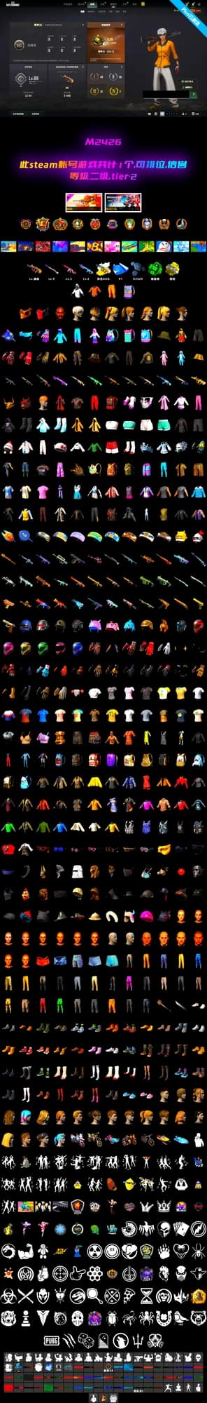 Over the Rainbow — M24, Jonathan Kamau, PGC 2021 Contingent Chaos Mask, Harley Quinn's Hair, No Signal — M416, WackyJacky101's Jacket, Work Jacket, 9S's Hairstyle, Minotaur — AUG, Aixleft's Gaming Streamer Hoodie, Hocus Focus — Mk12 - 2