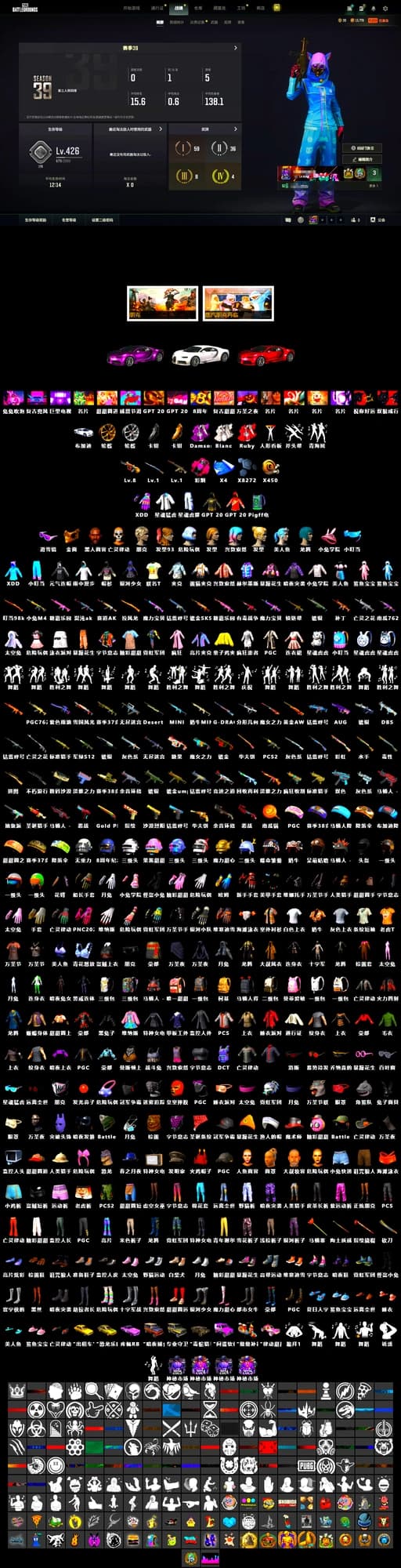 Magenta Smoke Grenade [1], «Chiron» Sports Car [1], Minotaur — AUG, Tiger Hunter — Kar98k, «Chiron» Sports Car, Bunny Academy Sailor Gloves, Aixleft's Gaming Streamer Hoodie, Jonathan Kamau, PGC 2021 Contingent Chaos Mask, Snow Glasses, Demon's Touch — ACE32 - 2