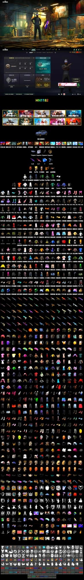 Duncan's Infiltrator Handwraps, «Cayenne Turbo GT» SUV, Jonathan Kamau, PGC 2021 Contingent Chaos Mask, Polar Bear Feet, aespa Stage, Bunny Academy Sailor Gloves, PML 2019 Phase 2 Jacket, XingHun's Tiger Strike Jacket, XingHun's Tiger Strike Pants, Sideshow Bear Feet, LINE FRIENDS SALLY SET, XingHun's Tiger Strike Snow Glasses, Pigff's Tactical Striker Jacket, Jijing's Shorts, GPT 2025 Four Angry Men Jacket, aespa - Pan, Full Autumn — M416, Grizz's Mask, DOUYU T-shirt - 2