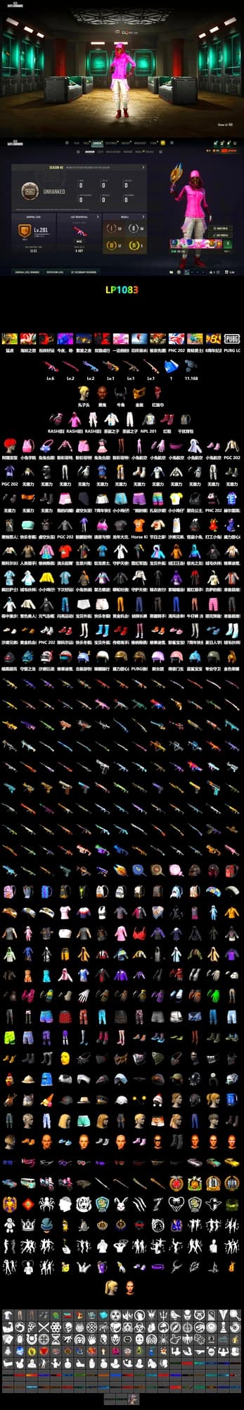 Rest in Pink — Dragunov [1], Hi-top Trainers (Red), Jonathan Kamau, PGC 2021 Contingent Chaos Mask, Demon Biker Horns, PLAYERUNKNOWN's Bandana, Heavy Fur Coat (Black), Rash Beixli Xtra Tough Jacket, Bunny Academy Sailor Gloves, Rash Beixli Xtra Tough Jacket, NPL 2019 Phase 2 Jacket, Grizz's Mask, GLL Grand Slam Sweatshirt - 2