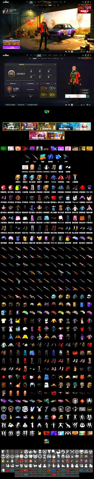 Rest in Pink — Dragunov [1], Blue Smoke Grenade, Hi-top Trainers (Red), PLAYERUNKNOWN's Bandana, Heavy Fur Coat (Black), Polar Bear Feet, Bunny Academy Sailor Gloves, PUBG X NEWJEANS DANIELLE SET, Parachute, Sideshow Bear Feet, LINE FRIENDS SALLY SET, StreamerOne, Grizz's Mask - 2