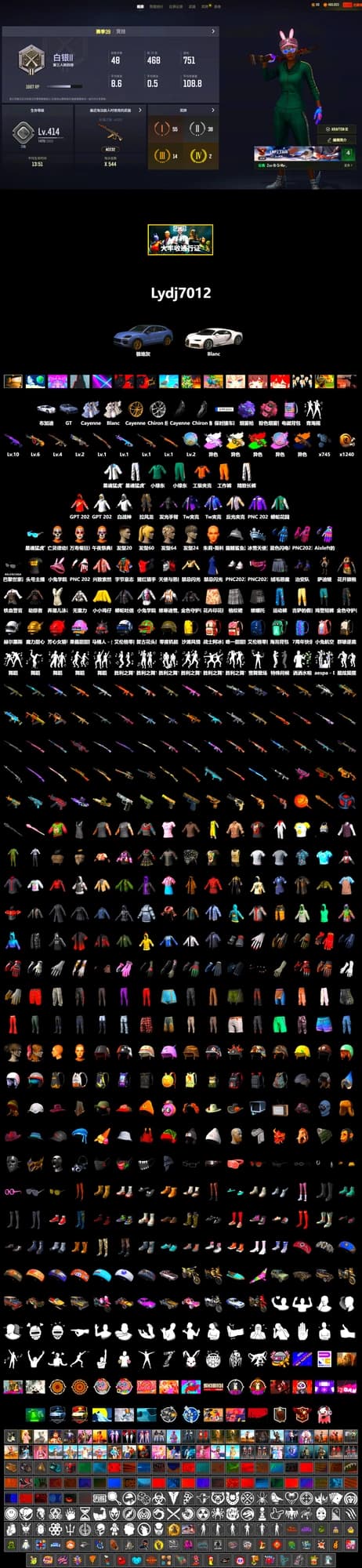 Siren — Pan (Pink), Purple Magical Mist — M79, «Cayenne Turbo GT» SUV, «Chiron» Sports Car, XingHun's Tiger Strike Jacket, XingHun's Tiger Strike Pants, Exquisite Pants, StreamerOne, GPT 2025 Four Angry Men Jacket, Training Jacket (Green), Full Autumn — M416, Blue Thunder Gloves - 2