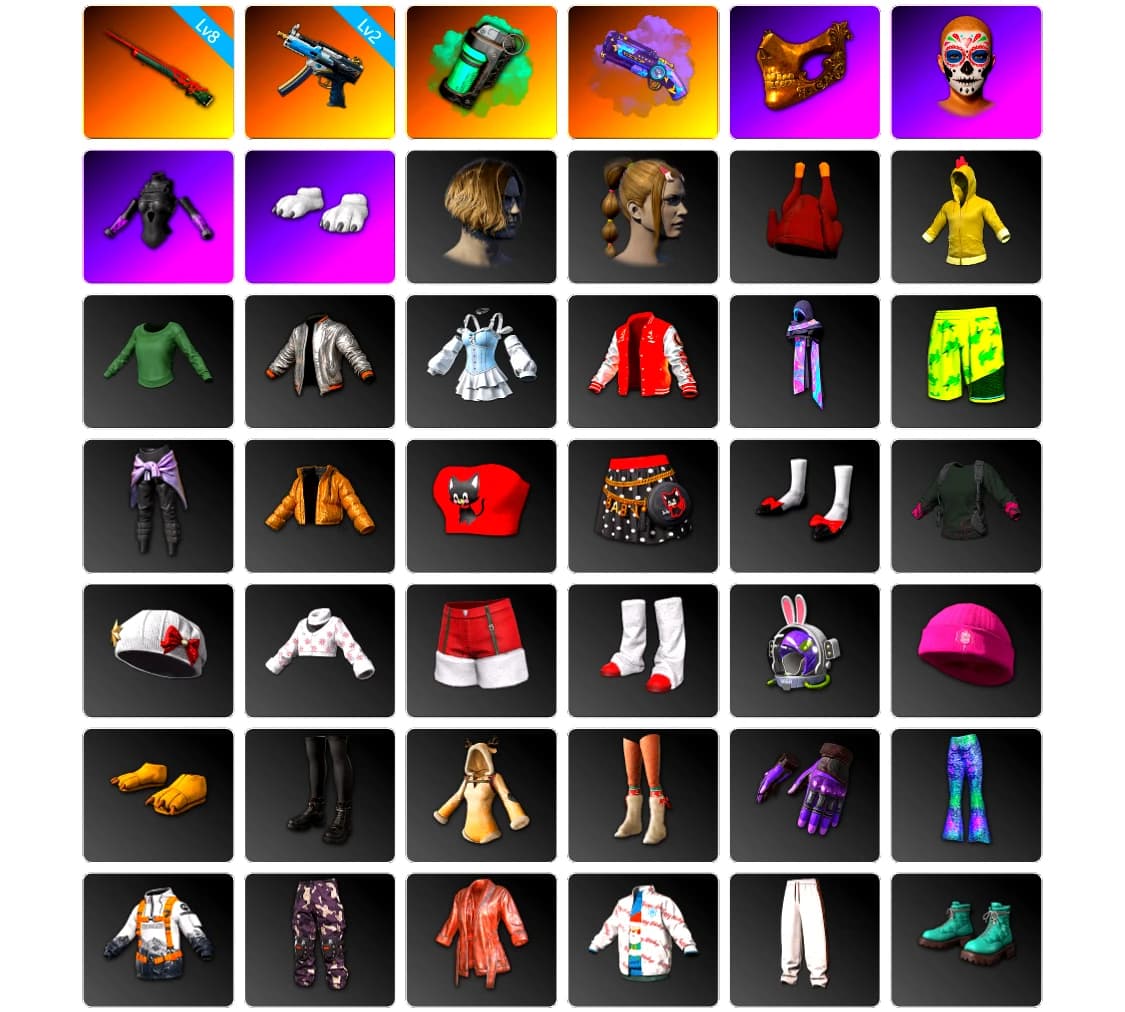 Teal Smoke Grenade, Purple Magical Mist — M79, PGC 2021 Contingent Chaos Mask, Polar Bear Feet - 2