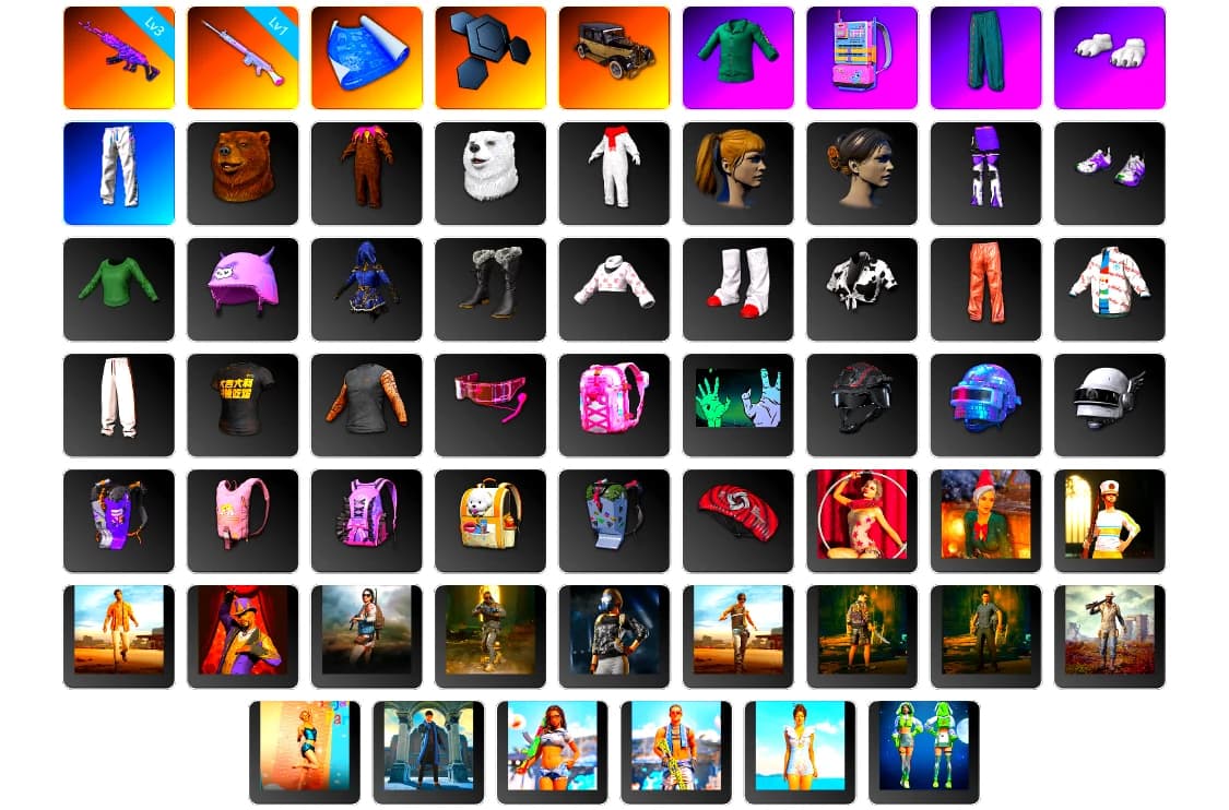 Polar Bear Feet, Harley Quinn's Hair, XingHun's Tiger Strike Pants, StreamerOne, 2018 PUBG ALL-STAR T-shirt (Korean), Sideshow Bear Feet - 2