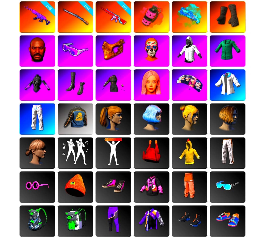 Pink Smoke Grenade, Blue Magical Mist — M79, Duncan's Infiltrator Handwraps, Jonathan Kamau, Snow Glasses, PGC 2021 Contingent Chaos Mask, aespa Stage, Harley Quinn's Hair, XingHun's Tiger Strike Jacket, XingHun's Tiger Strike Pants, Exquisite Pants, StreamerOne, aespa GISELLE, Blue Thunder Gloves - 1