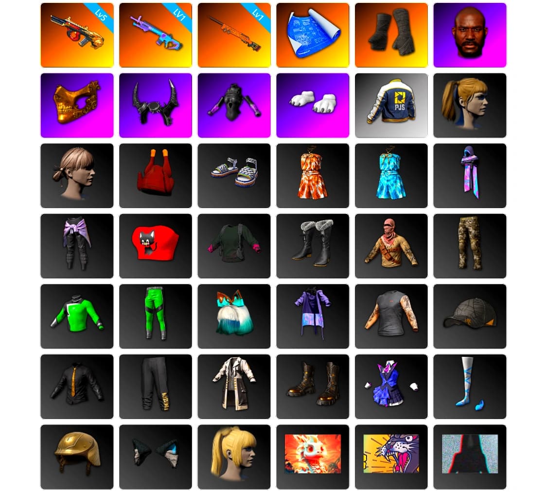 Duncan's Infiltrator Handwraps, Jonathan Kamau, PGC 2021 Contingent Chaos Mask, Demon Biker Horns, Polar Bear Feet, Harley Quinn's Hair, PJS 2019 Phase 2 Jacket, Full Autumn — M416, «Chiron» Sports Car - 1