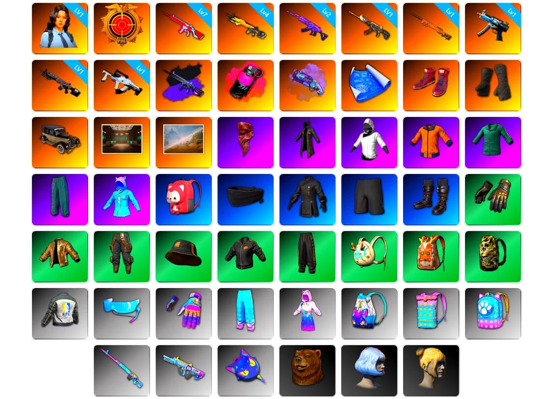 Magenta Smoke Grenade, Purple Magical Mist — M79, Hi-top Trainers (Red), Duncan's Infiltrator Handwraps, PLAYERUNKNOWN's Bandana, Heavy Fur Coat (Black), NPL 2019 Phase 2 Jacket, StreamerOne, Full Autumn — M416, Refined Aeolus — Vector, Sideshow Bear Feet - 2