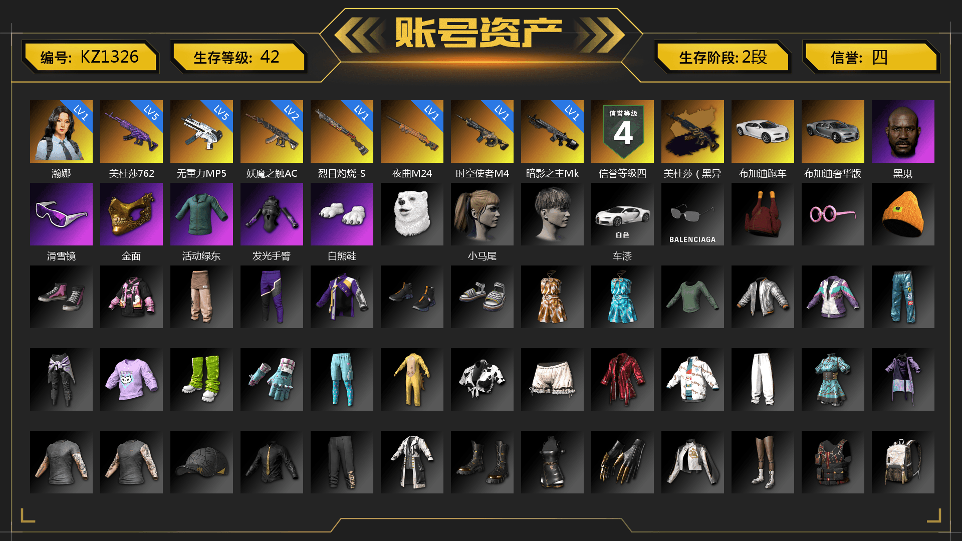 Medusa — Beryl M762 (Gold Charcoal), «Chiron» Sports Car, Jonathan Kamau, Snow Glasses, PGC 2021 Contingent Chaos Mask, Polar Bear Feet, Harley Quinn's Hair, Sideshow Bear Feet - 1