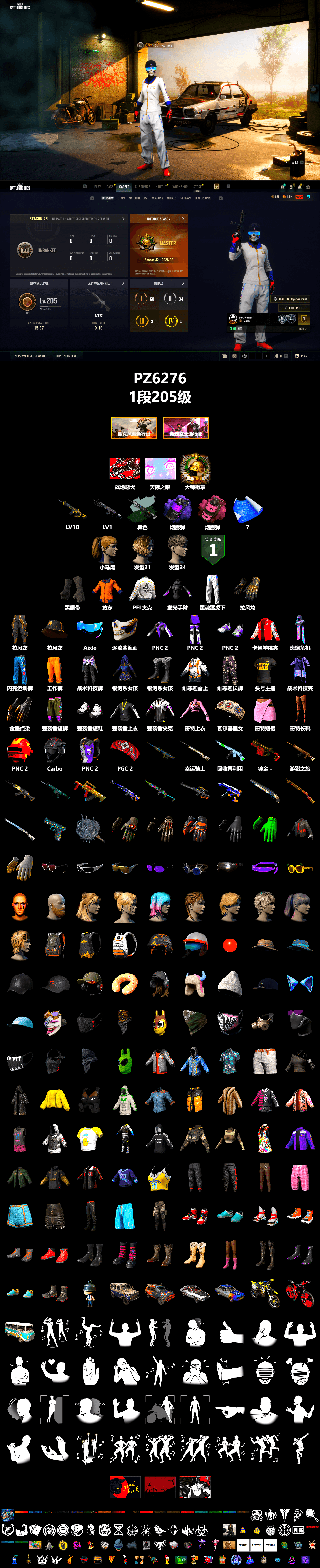 Time Keeper - M416 (Gray Green), Purple Smoke Grenade, Pink Smoke Grenade, Duncan's Infiltrator Handwraps, Harley Quinn's Hair, PEL 2019 Phase 2 Jacket, XingHun's Tiger Strike Pants, StreamerOne, Heavy Fur Coat (Black) - 2