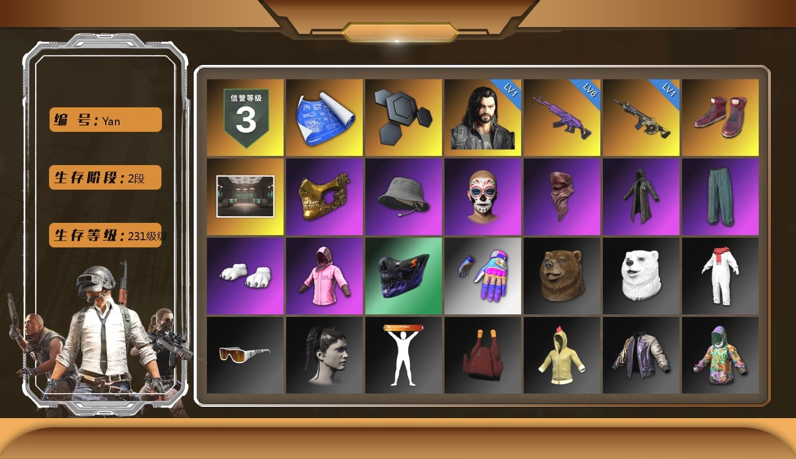 Hi-top Trainers (Red), PGC 2021 Contingent Chaos Mask, PLAYERUNKNOWN's Bandana, Heavy Fur Coat (Black), Polar Bear Feet, Rash Beixli Xtra Tough Jacket, Rash Beixli Xtra Tough Jacket, StreamerOne - 1