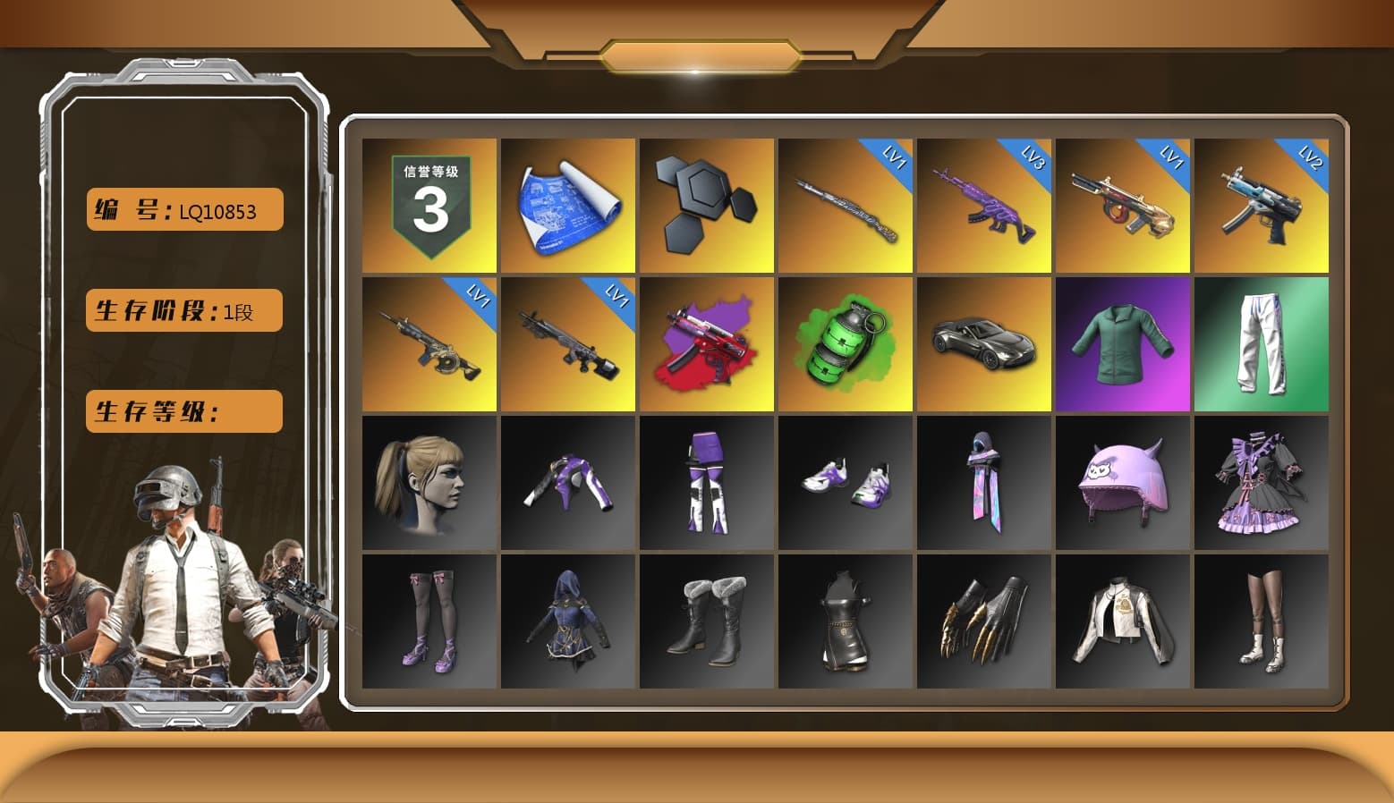 Emerald Smoke Grenade, «V12 Vantage Roadster» Sports Car, Harley Quinn's Hair, XingHun's Tiger Strike Pants - 1