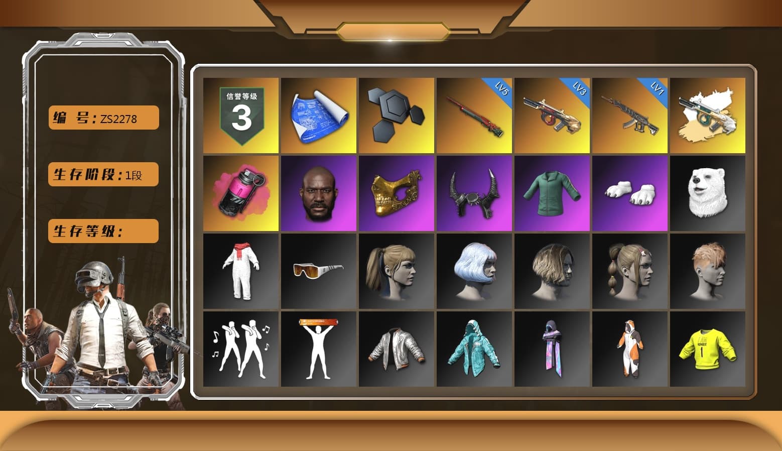 Magenta Smoke Grenade, Jonathan Kamau, PGC 2021 Contingent Chaos Mask, Demon Biker Horns, Polar Bear Feet, Harley Quinn's Hair, Sideshow Bear Feet, StreamerOne, Full Autumn — M416, Blue Thunder Gloves - 1
