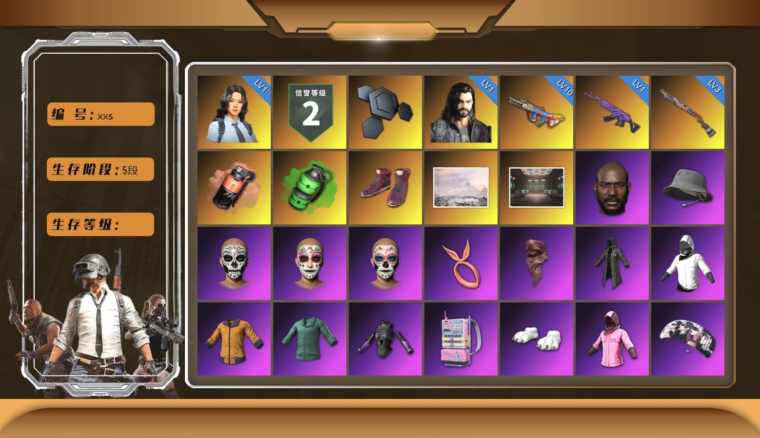 Coral Smoke Grenade, Emerald Smoke Grenade, Hi-top Trainers (Red), Jonathan Kamau, PLAYERUNKNOWN's Bandana, Heavy Fur Coat (Black), Polar Bear Feet, Rash Beixli Xtra Tough Jacket, aespa Stage, Harley Quinn's Hair, Rash Beixli Xtra Tough Jacket, XingHun's Tiger Strike Pants, PJS 2019 Phase 2 Jacket, Sideshow Bear Feet, XiongDi Hoodie, StreamerOne, Training Jacket (Green), Full Autumn — M416, Blue Thunder Gloves - 1