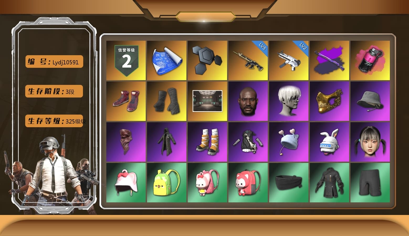 Midnight Menace — Kar98k, Magenta Smoke Grenade, Hi-top Trainers (Red), Duncan's Infiltrator Handwraps, Jonathan Kamau, 9S's Hairstyle, PGC 2021 Contingent Chaos Mask, PLAYERUNKNOWN's Bandana, Heavy Fur Coat (Black), PKL 2019 Phase 2 Jacket, StreamerOne, Diva Glasses (White) - 1