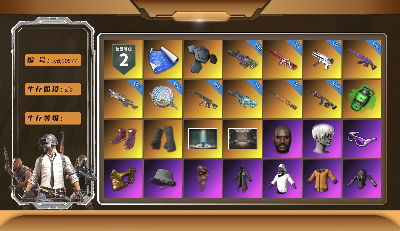 Emerald Smoke Grenade, Hi-top Trainers (Red), Duncan's Infiltrator Handwraps, Chamber of Triumph, Jonathan Kamau, 9S's Hairstyle, Snow Glasses, PGC 2021 Contingent Chaos Mask, PLAYERUNKNOWN's Bandana, Heavy Fur Coat (Black), Polar Bear Feet, Rash Beixli Xtra Tough Jacket, Harley Quinn's Hair, Rash Beixli Xtra Tough Jacket, PKL 2019 Phase 2 Jacket, XiongDi Hoodie, StreamerOne, Full Autumn — M416, Festive Gloves (Red), Blue Thunder Gloves, Diva Glasses (White), DOUYU T-shirt - 1
