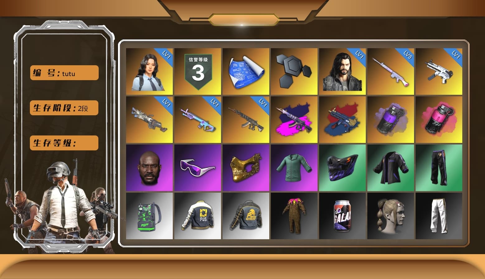 Purple Smoke Grenade, Magenta Smoke Grenade, Jonathan Kamau, Snow Glasses, PGC 2021 Contingent Chaos Mask, PJS 2019 Phase 2 Jacket, Sideshow Bear Feet, Exquisite Pants, Blue Thunder Gloves, GLL Grand Slam Sweatshirt - 1