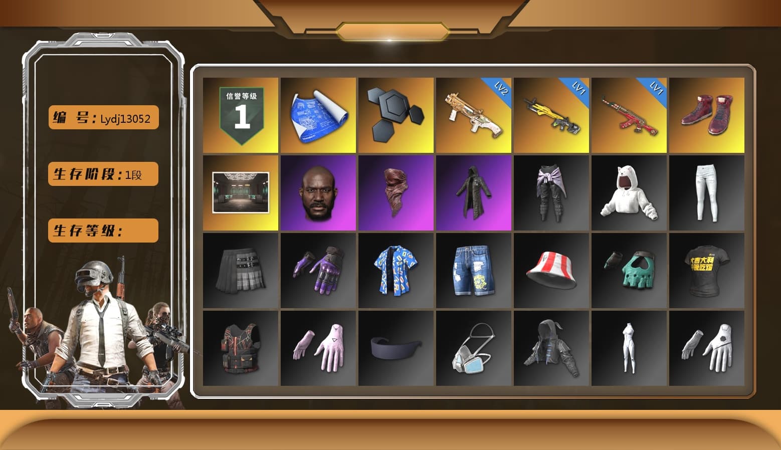 Hi-top Trainers (Red), Jonathan Kamau, PLAYERUNKNOWN's Bandana, Heavy Fur Coat (Black), StreamerOne, Full Autumn — M416, GLL Grand Slam Sweatshirt - 1