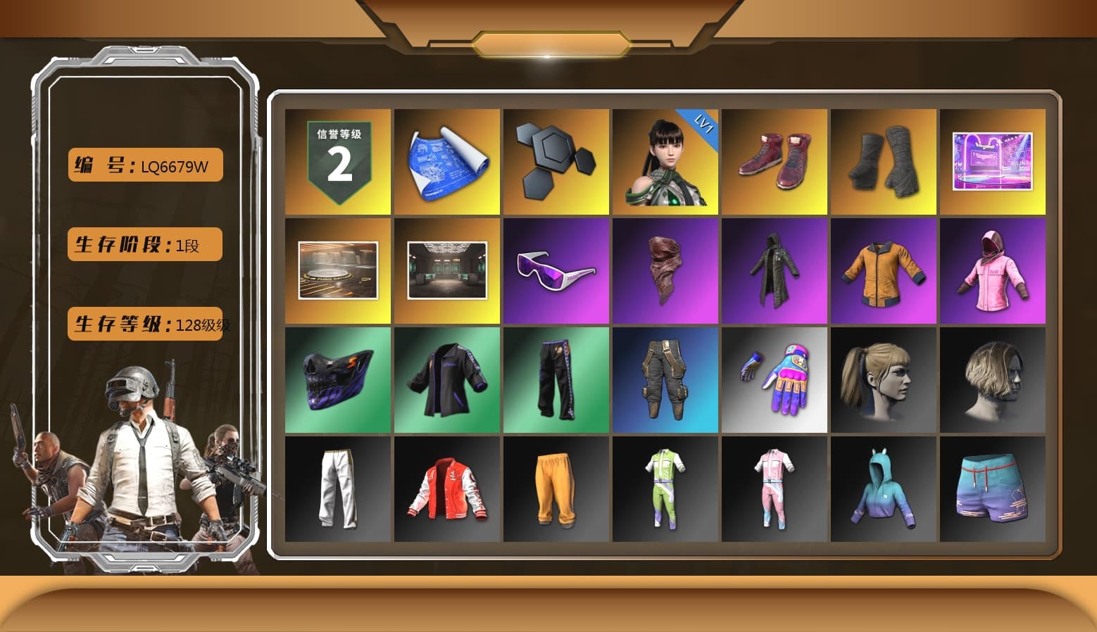 Hi-top Trainers (Red), Duncan's Infiltrator Handwraps, Snow Glasses, PLAYERUNKNOWN's Bandana, Heavy Fur Coat (Black), Rash Beixli Xtra Tough Jacket, Harley Quinn's Hair, Rash Beixli Xtra Tough Jacket, Exquisite Pants, StreamerOne, Full Autumn — M416 - 1