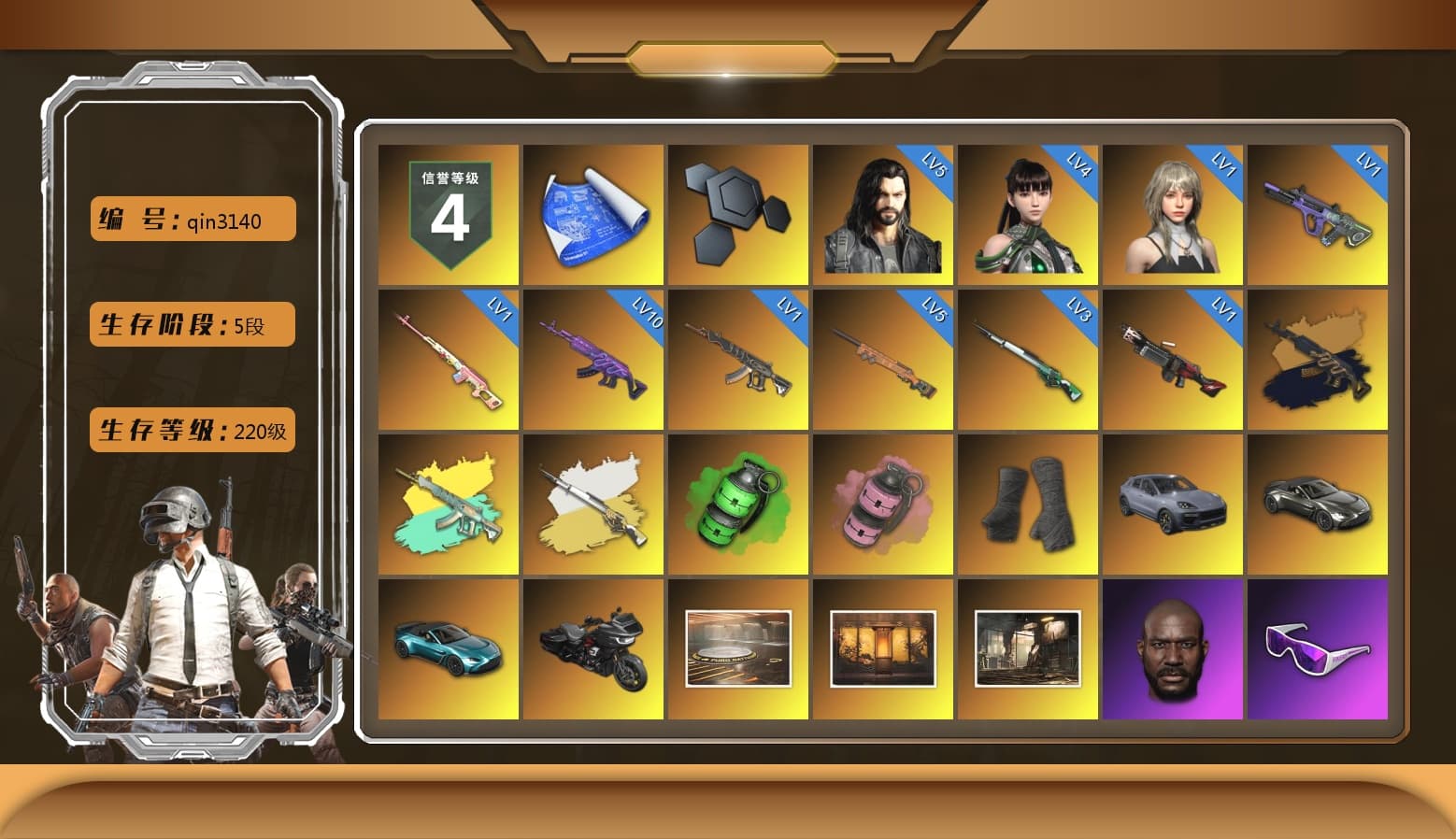 Rest in Pink — Dragunov [1], Medusa — Beryl M762 (Gold Charcoal), Cosmic Caliber - Kar98k (White Yellow), Emerald Smoke Grenade, Pink Smoke Grenade, Duncan's Infiltrator Handwraps, «Cayenne Turbo GT» SUV, «V12 Vantage Roadster» Sports Car, «V12 Vantage Roadster (Luxe)» Sports Car, Jonathan Kamau, Snow Glasses, PGC 2021 Contingent Chaos Mask, Aespa, Polar Bear Feet, Harley Quinn's Hair, "CVO™ Road Glide® ST" Motorcycle, XingHun's Tiger Strike Jacket, XingHun's Tiger Strike Pants, Sideshow Bear Feet, Exquisite Pants, StreamerOne, GPT 2025 Four Angry Men Jacket, Training Jacket (Green), Diva Glasses (White), GLL Grand Slam Sweatshirt, HUYA T-shirt - 1