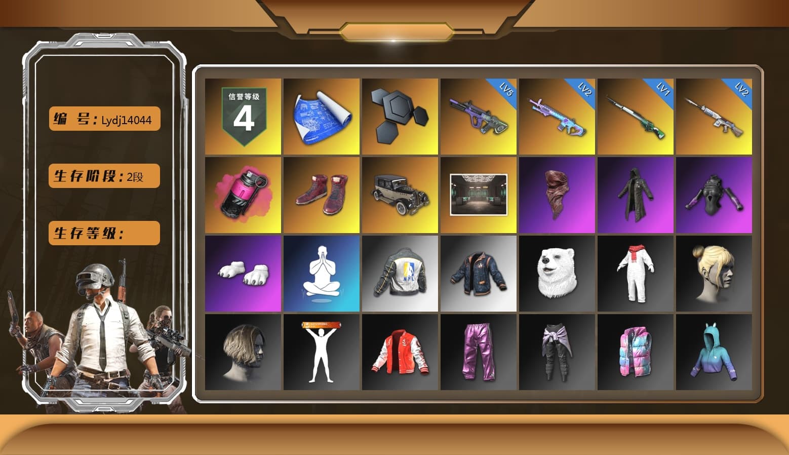 Magenta Smoke Grenade, Hi-top Trainers (Red), PLAYERUNKNOWN's Bandana, Heavy Fur Coat (Black), Polar Bear Feet, NPL 2019 Phase 2 Jacket, Full Autumn — M416 - 1