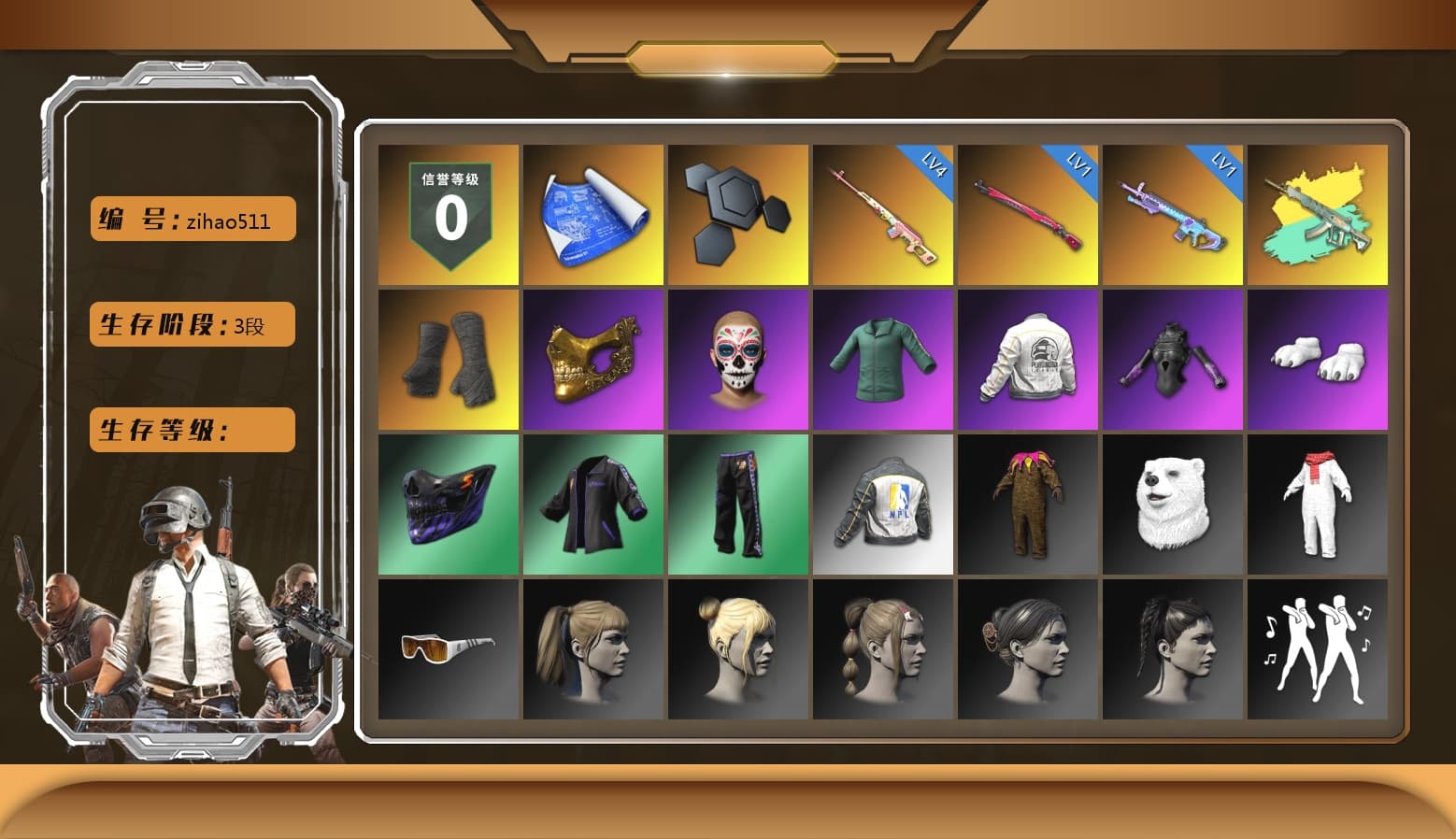 Rest in Pink — Dragunov [4], Duncan's Infiltrator Handwraps, PGC 2021 Contingent Chaos Mask, Polar Bear Feet, Harley Quinn's Hair, PEL 2019 Phase 2 Jacket, NPL 2019 Phase 2 Jacket, Sideshow Bear Feet, Full Autumn — M416 - 1