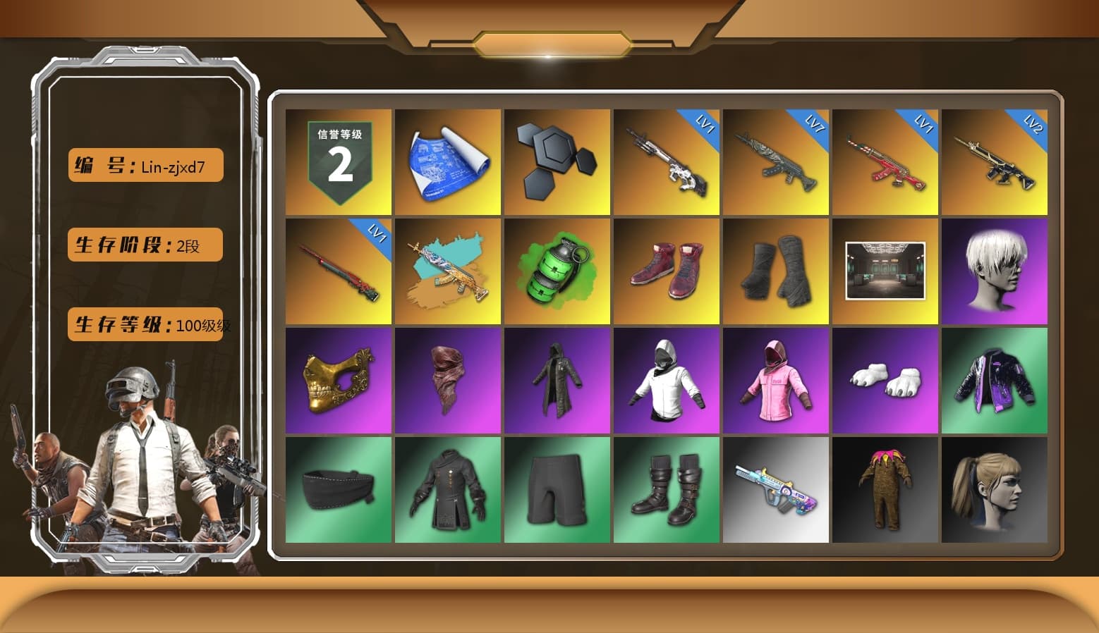 Emerald Smoke Grenade, Hi-top Trainers (Red), Duncan's Infiltrator Handwraps, 9S's Hairstyle, PGC 2021 Contingent Chaos Mask, PLAYERUNKNOWN's Bandana, Heavy Fur Coat (Black), Rash Beixli Xtra Tough Jacket, Polar Bear Feet, Nier, Harley Quinn's Hair, Rash Beixli Xtra Tough Jacket, StreamerOne, Full Autumn — M416 - 1