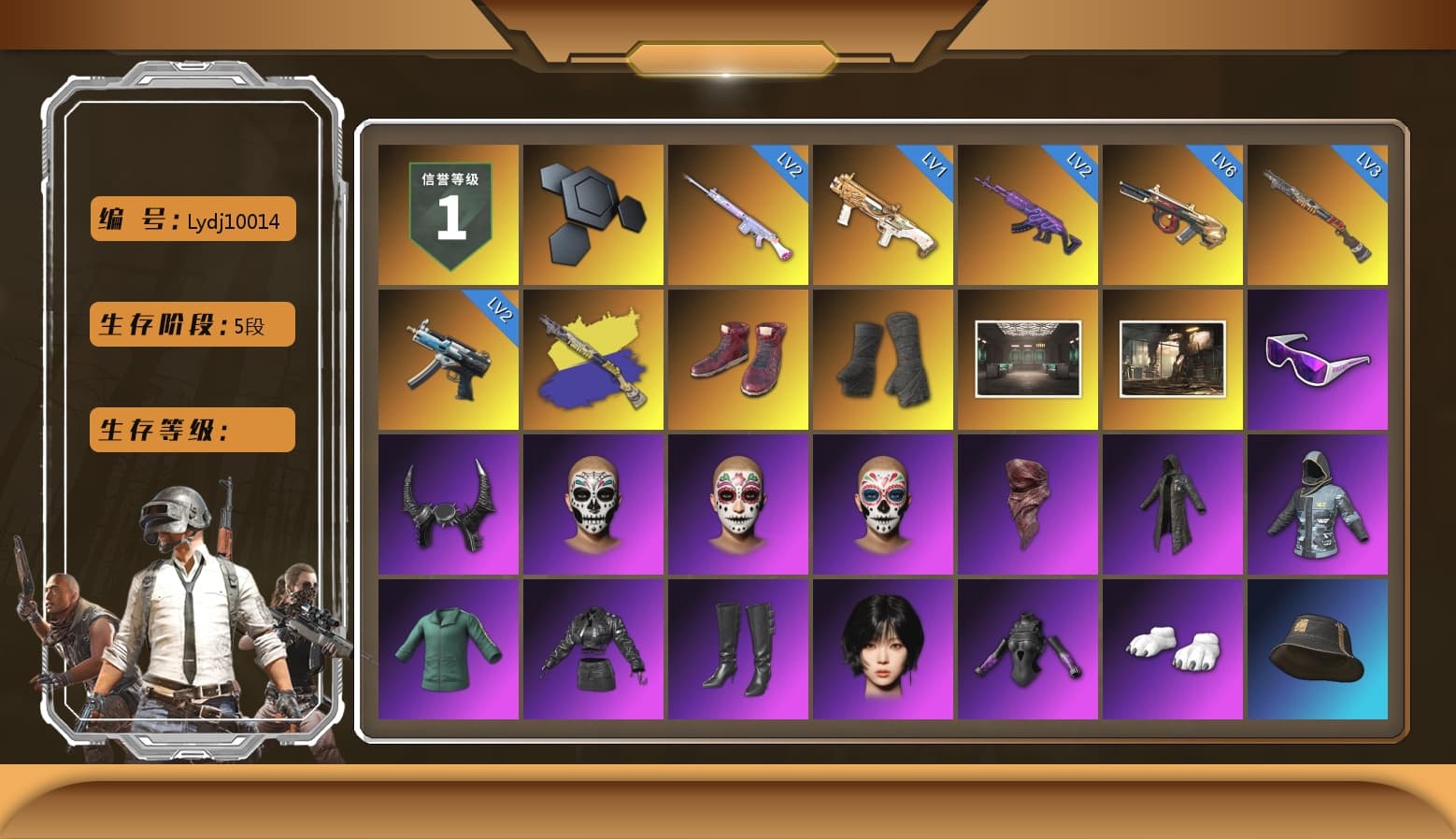 Hi-top Trainers (Red), Duncan's Infiltrator Handwraps, Snow Glasses, Demon Biker Horns, PLAYERUNKNOWN's Bandana, Heavy Fur Coat (Black), Polar Bear Feet, Aespa, PJS 2019 Phase 2 Jacket, StreamerOne, Full Autumn — M416, Festive Gloves (Red) - 1