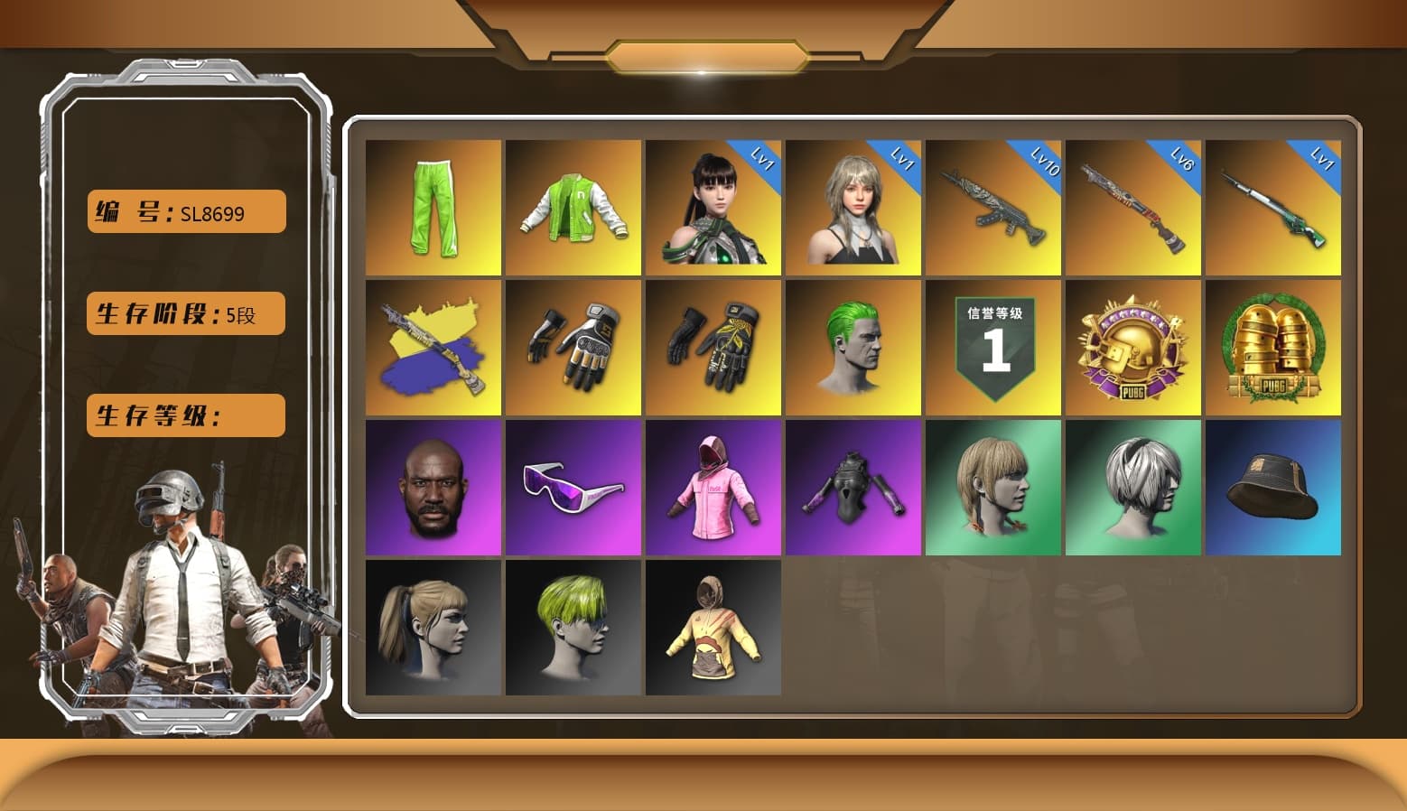 Azure Dragon — Beryl M762 [MAX], Reaper, Glasya [1], Predator, NVIDIA Varsity Jacket, Rash Beixli Xtra Tough Jacket, Jonathan Kamau, Snow Glasses, The Joker's Hair, Hairstyle PGI.S, Harley Quinn's Hair, Nier, Rash Beixli Xtra Tough Jacket, Swagger's Gloves, Break's Gloves, Danucd's Gloves, Sun Scorched — S1897, Cosmic Caliber - Kar98k, EVE - 1