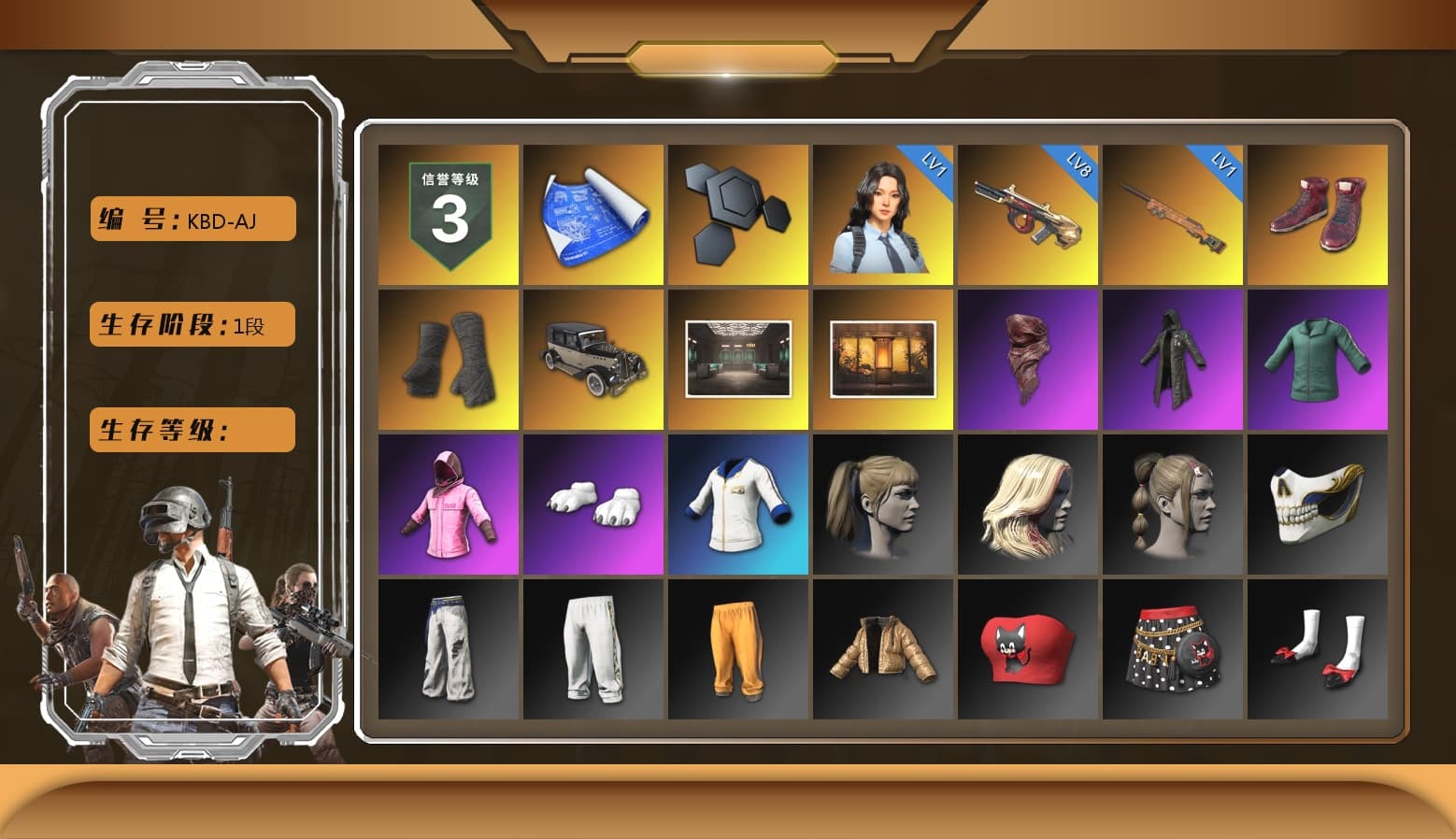 Hi-top Trainers (Red), Jonathan Kamau, PLAYERUNKNOWN's Bandana, Heavy Fur Coat (Black), Blackpink, Harley Quinn's Hair, Full Autumn — M416 - 1