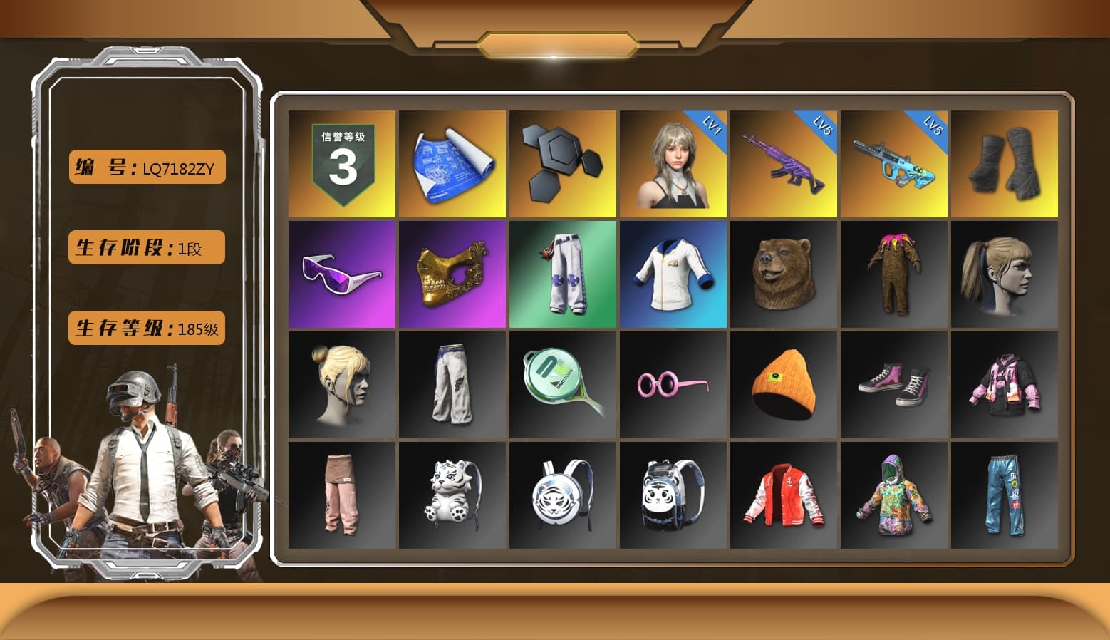 Duncan's Infiltrator Handwraps, Snow Glasses, PGC 2021 Contingent Chaos Mask, Harley Quinn's Hair, Sideshow Bear Feet, StreamerOne - 1