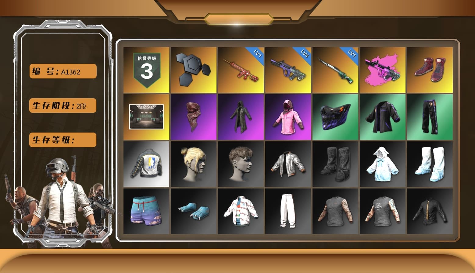 Hi-top Trainers (Red), PLAYERUNKNOWN's Bandana, Heavy Fur Coat (Black), Rash Beixli Xtra Tough Jacket, Rash Beixli Xtra Tough Jacket, NPL 2019 Phase 2 Jacket - 1