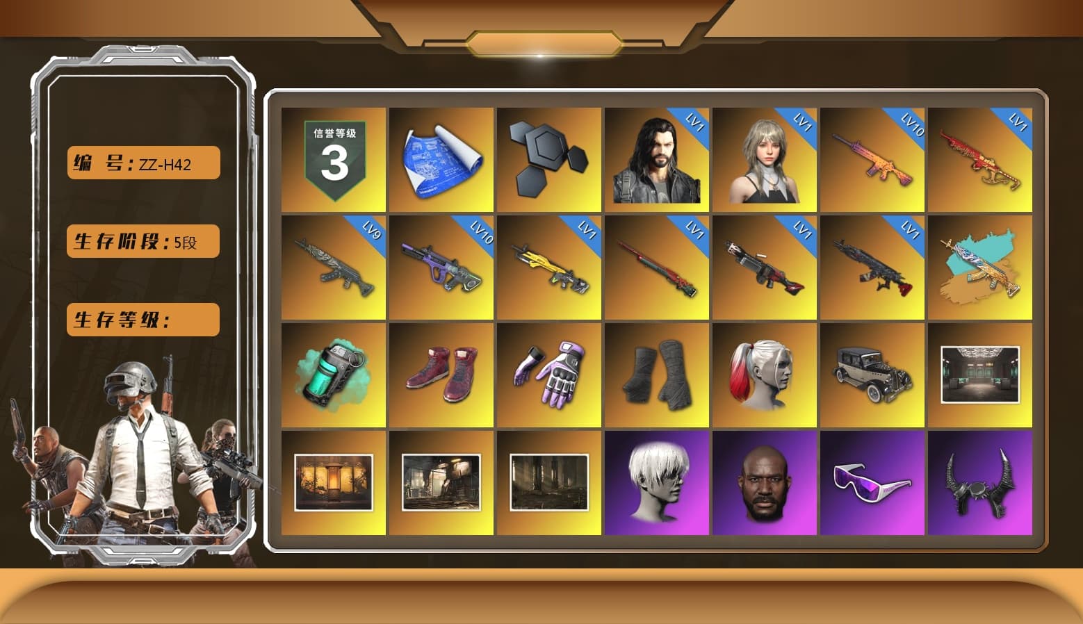 Teal Smoke Grenade, Hi-top Trainers (Red), Heybox Gloves, Duncan's Infiltrator Handwraps, Harley Quinn's Hair, 9S's Hairstyle, Jonathan Kamau, Snow Glasses, Demon Biker Horns, PLAYERUNKNOWN's Bandana, Heavy Fur Coat (Black), Rash Beixli Xtra Tough Jacket, Polar Bear Feet, Nier, Harley Quinn's Hair, Hairstyle PGI.S, Rash Beixli Xtra Tough Jacket, Harley Quinn's Makeup, Ryan the Lion Hoodie, PEL 2019 Phase 2 Jacket, XingHun's Tiger Strike Jacket, XingHun's Tiger Strike Pants, NPL 2019 Phase 2 Jacket, PJS 2019 Phase 2 Jacket, PKL 2019 Phase 2 Jacket, Sideshow Bear Feet, Sha Wujing's Shorts, StreamerOne, Full Autumn — M416 - 1