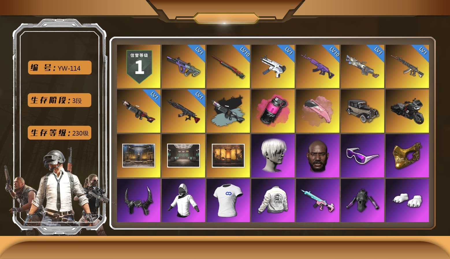 Ride or Die - M249 (Black Teal), Magenta Smoke Grenade, 9S's Hairstyle, Jonathan Kamau, Snow Glasses, PGC 2021 Contingent Chaos Mask, Demon Biker Horns, SOOP T-Shirt, Pubg X Newjeans, Polar Bear Feet, Nier, Harley Quinn's Hair, PEL 2019 Phase 2 Jacket, Sideshow Bear Feet, StreamerOne, HUYA T-shirt, DOUYU T-shirt - 1