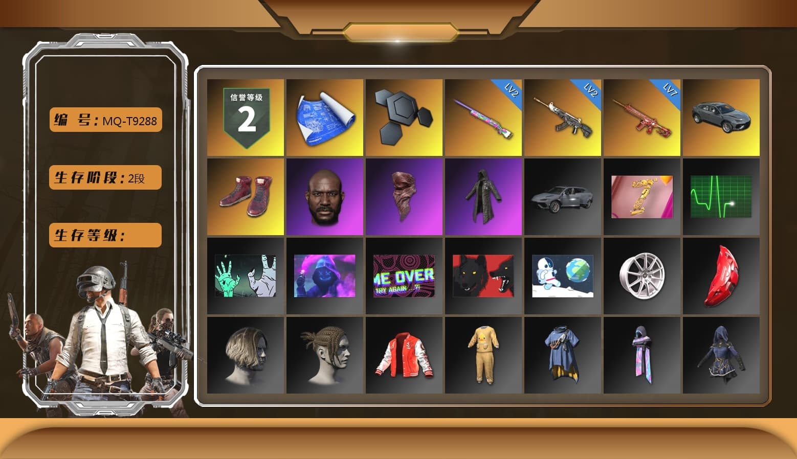 Hi-top Trainers (Red), Jonathan Kamau, PLAYERUNKNOWN's Bandana, Heavy Fur Coat (Black) - 1