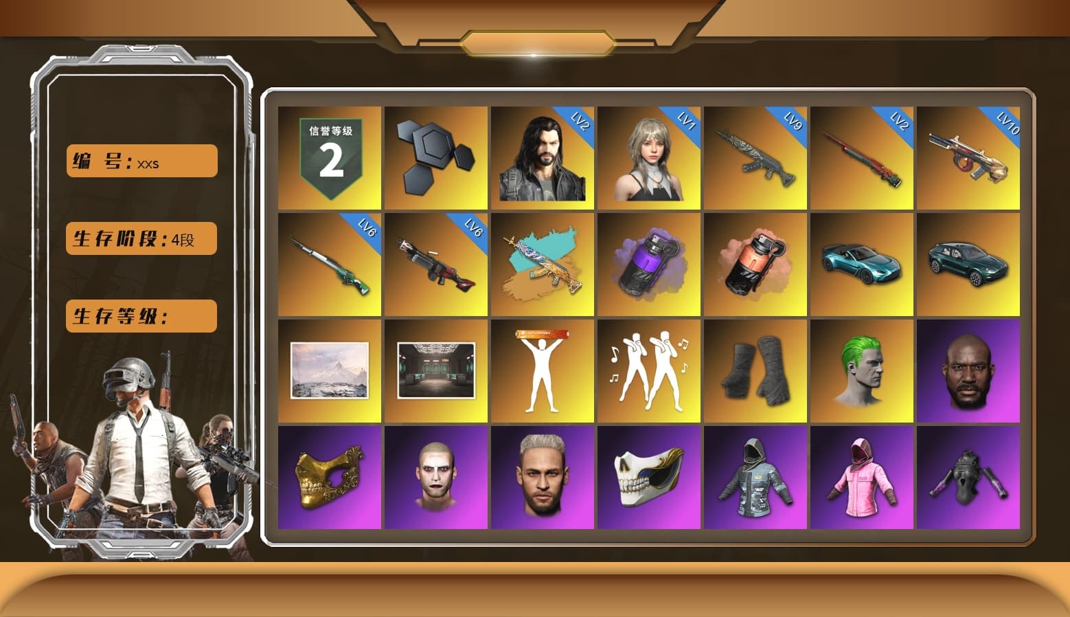 Purple Smoke Grenade, Coral Smoke Grenade, Duncan's Infiltrator Handwraps, The Joker's Hair, «V12 Vantage Roadster (Luxe)» Sports Car, «DBX707» SUV, Jonathan Kamau, PGC 2021 Contingent Chaos Mask, The Joker's Hair, Rash Beixli Xtra Tough Jacket, Polar Bear Feet, Harley Quinn's Hair, Rash Beixli Xtra Tough Jacket, PKL 2019 Phase 2 Jacket, «DBX707» SUV, Sideshow Bear Feet, Sha Wujing's Shorts, StreamerOne - 1