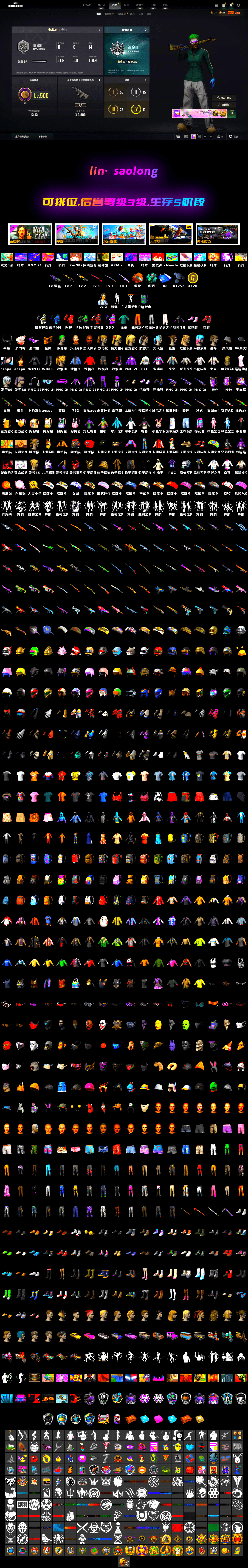 Tiger Hunter — Kar98k, Deadly Dollhouse — SLR, Bunny Patrol — Mk12, The Joker's Hair, Jonathan Kamau, PGC 2021 Contingent Chaos Mask, Snow Glasses, Harley Quinn's Hair, Zhu Bajie — M416, Midnight Menace — Kar98k, Demon Biker Horns, Hanna, aespa Stage - 2