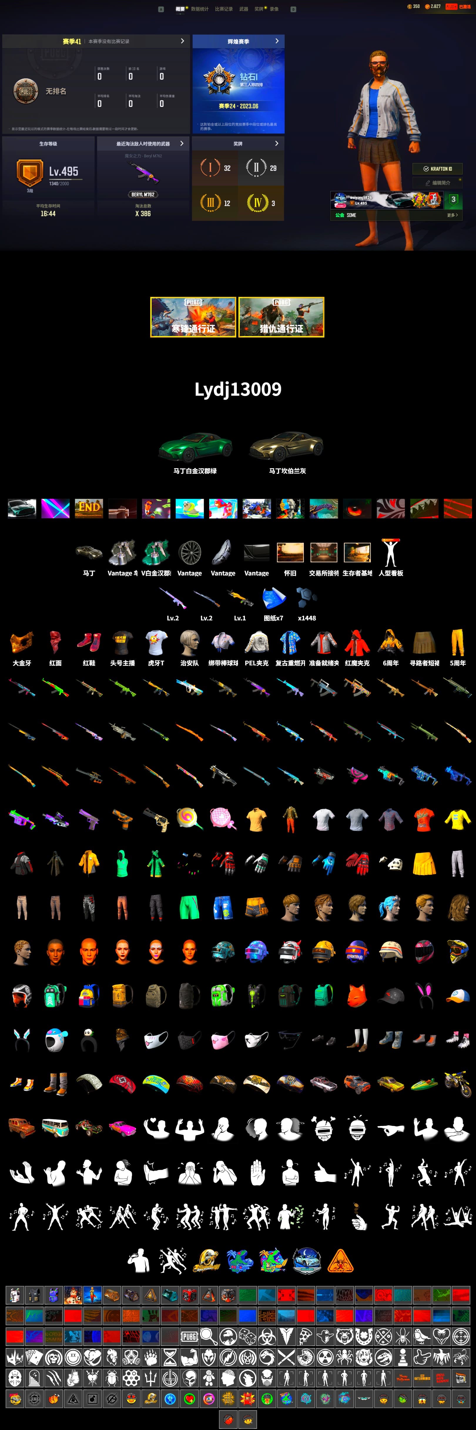 Hi-top Trainers (Red), «V12 Vantage Roadster» Sports Car, PGC 2021 Contingent Chaos Mask, PLAYERUNKNOWN's Bandana, Heavy Fur Coat (Black), PEL 2019 Phase 2 Jacket, StreamerOne, HUYA T-shirt, «DBX707» SUV - 2