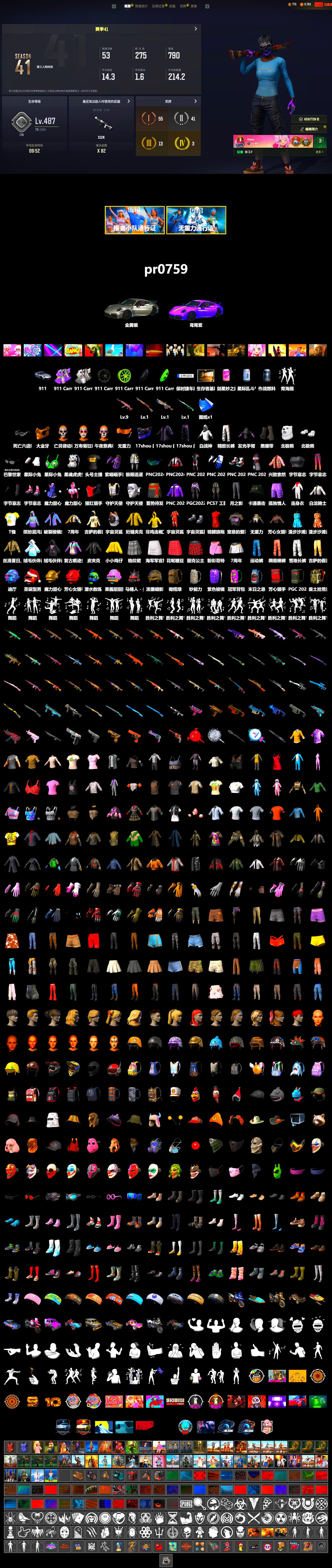 Duncan's Infiltrator Handwraps, «911 Carrera GTS» Sports Car, PGC 2021 Contingent Chaos Mask, Polar Bear Feet, Exquisite Pants, StreamerOne, «Chiron» Sports Car - 2