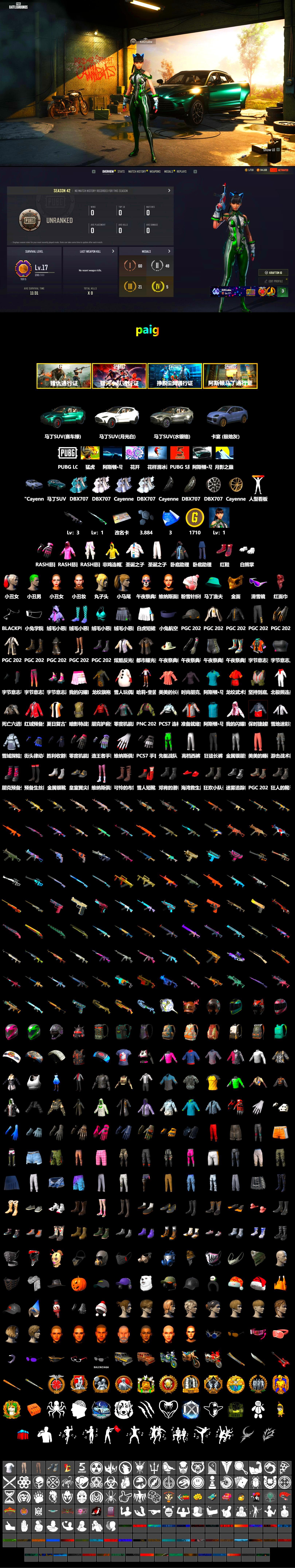 Hi-top Trainers (Red), Harley Quinn's Hair, The Joker's Hair, «Cayenne Turbo GT» SUV, «DBX707» SUV, Snow Glasses, PGC 2021 Contingent Chaos Mask, The Joker's Hair, PLAYERUNKNOWN's Bandana, Heavy Fur Coat (Black), Polar Bear Feet, Rash Beixli Xtra Tough Jacket, Harley Quinn's Hair, Rash Beixli Xtra Tough Jacket, Harley Quinn's Makeup, «DBX707» SUV, «Panigale V4 S (Ducati Red)» Motorcycle - 2