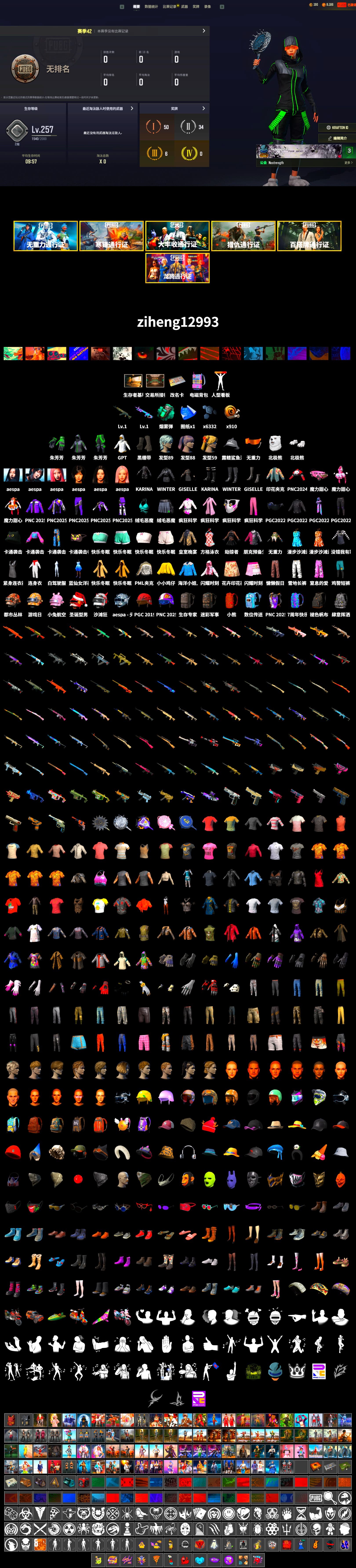 Teal Smoke Grenade, Duncan's Infiltrator Handwraps, Polar Bear Feet, Aespa, PML 2019 Phase 2 Jacket, Sha Wujing's Shorts, GPT 2025 Four Angry Men Jacket, «Chiron» Sports Car - 2