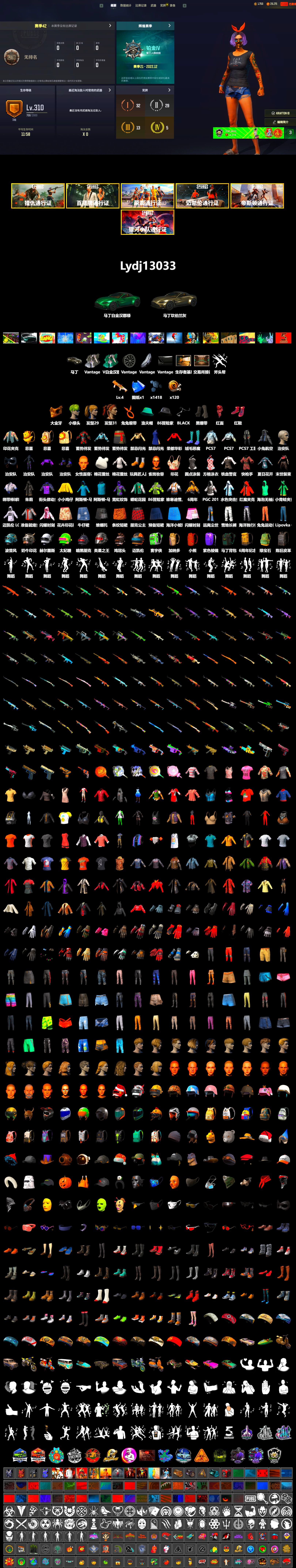 Hi-top Trainers (Red), Duncan's Infiltrator Handwraps, «V12 Vantage Roadster» Sports Car, PGC 2021 Contingent Chaos Mask, PLAYERUNKNOWN's Bandana, Heavy Fur Coat (Black), Harley Quinn's Hair, Hairstyle PGI.S, Rash Beixli Xtra Tough Jacket, «DBX707» SUV - 2