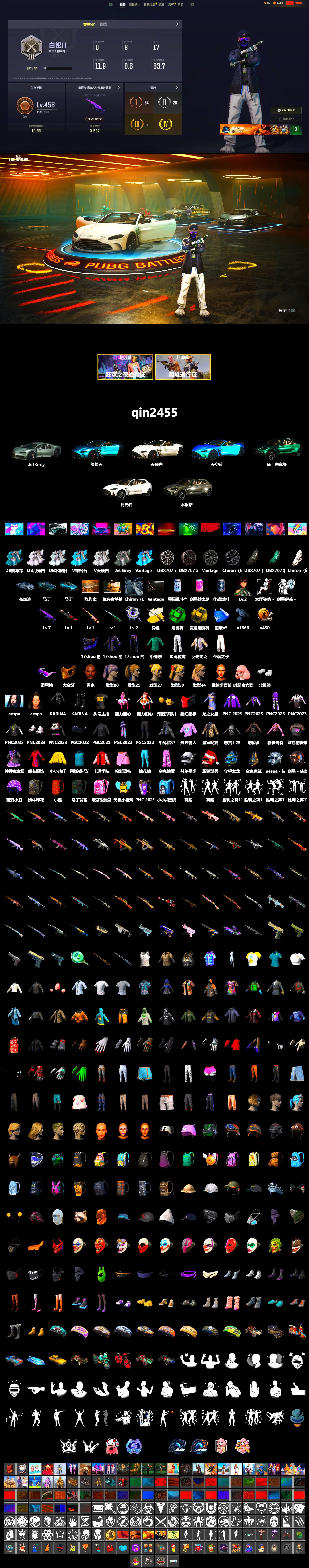 Rest in Pink — Dragunov [1], Emerald Smoke Grenade, «V12 Vantage Roadster (Luxe)» Sports Car, «DBX707» SUV, Showroom, Jonathan Kamau, Snow Glasses, PGC 2021 Contingent Chaos Mask, Polar Bear Feet, aespa Stage, Harley Quinn's Hair, XingHun's Tiger Strike Pants, Sha Wujing's Shorts, StreamerOne, aespa KARINA, «DBX707» SUV - 2