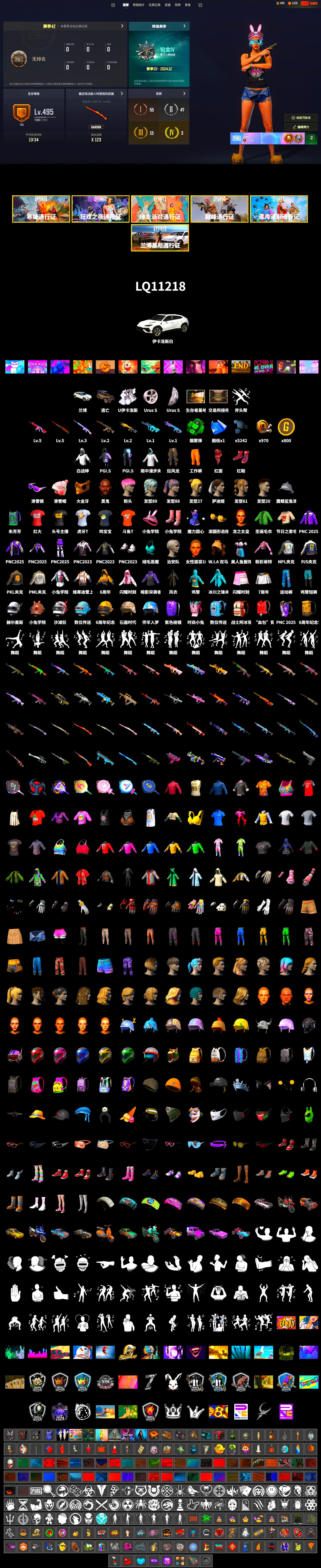 Emerald Smoke Grenade, Hi-top Trainers (Red), «Urus S» SUV, Jonathan Kamau, Snow Glasses, PGC 2021 Contingent Chaos Mask, PLAYERUNKNOWN's Bandana, Heavy Fur Coat (Black), PML 2019 Phase 2 Jacket, NPL 2019 Phase 2 Jacket, PJS 2019 Phase 2 Jacket, PKL 2019 Phase 2 Jacket, Sha Wujing's Shorts, StreamerOne, Full Autumn — M416, HUYA T-shirt, DOUYU T-shirt - 2