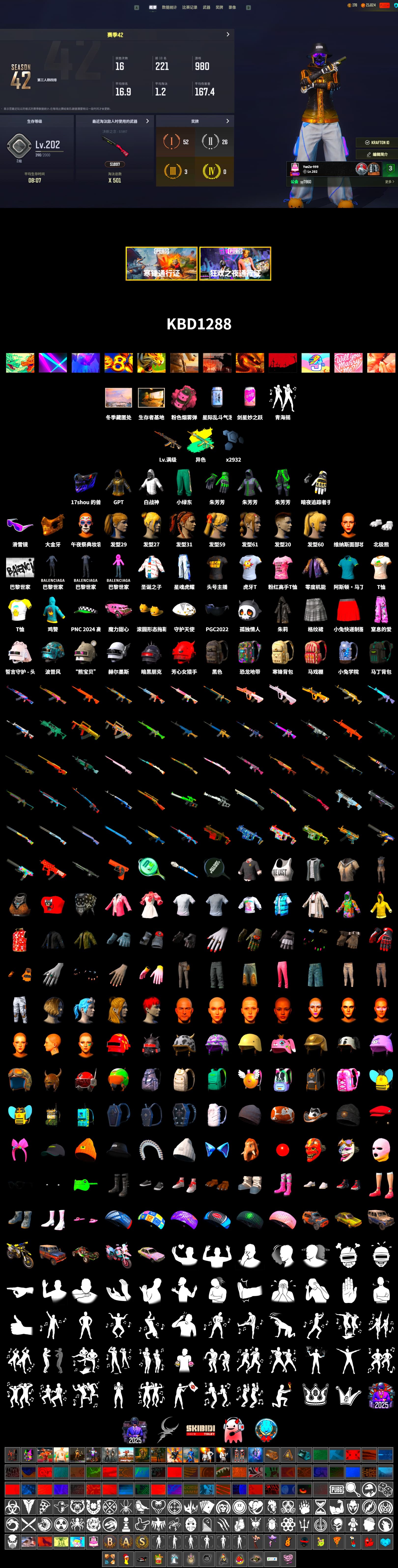 Snow Glasses, PGC 2021 Contingent Chaos Mask, Polar Bear Feet, Harley Quinn's Hair, Sideshow Bear Feet, StreamerOne, Training Jacket (Green), HUYA T-shirt - 2