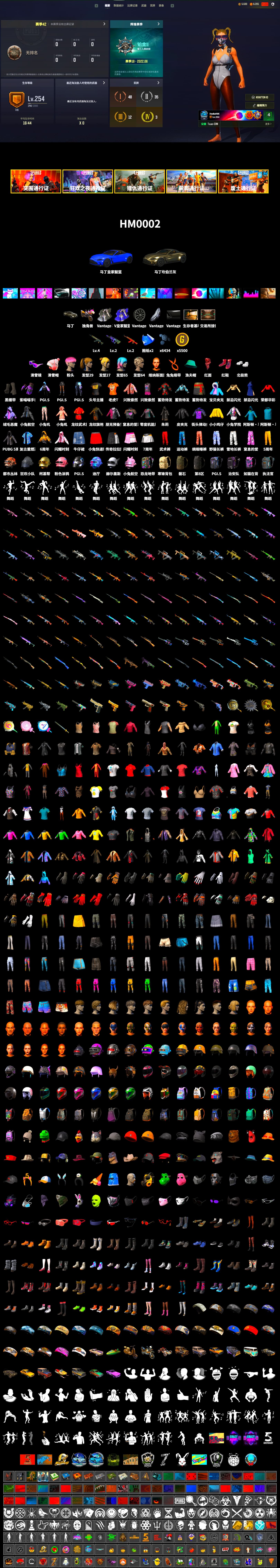 Hi-top Trainers (Red), Duncan's Infiltrator Handwraps, «V12 Vantage Roadster» Sports Car, Snow Glasses, PLAYERUNKNOWN's Bandana, Heavy Fur Coat (Black), Polar Bear Feet, Harley Quinn's Hair, Sideshow Bear Feet, StreamerOne, Full Autumn — M416, «DBX707» SUV - 2