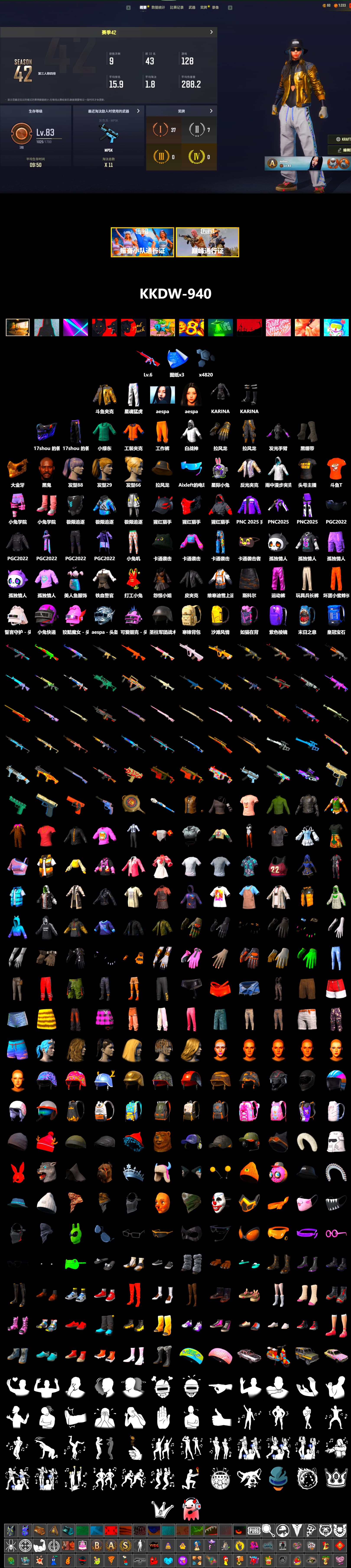 Douyu Biker Jacket, Duncan's Infiltrator Handwraps, Jonathan Kamau, PGC 2021 Contingent Chaos Mask, Aespa, Harley Quinn's Hair, XingHun's Tiger Strike Pants, Sideshow Bear Feet, StreamerOne, Silver Plate — Mini14, DOUYU T-shirt - 2