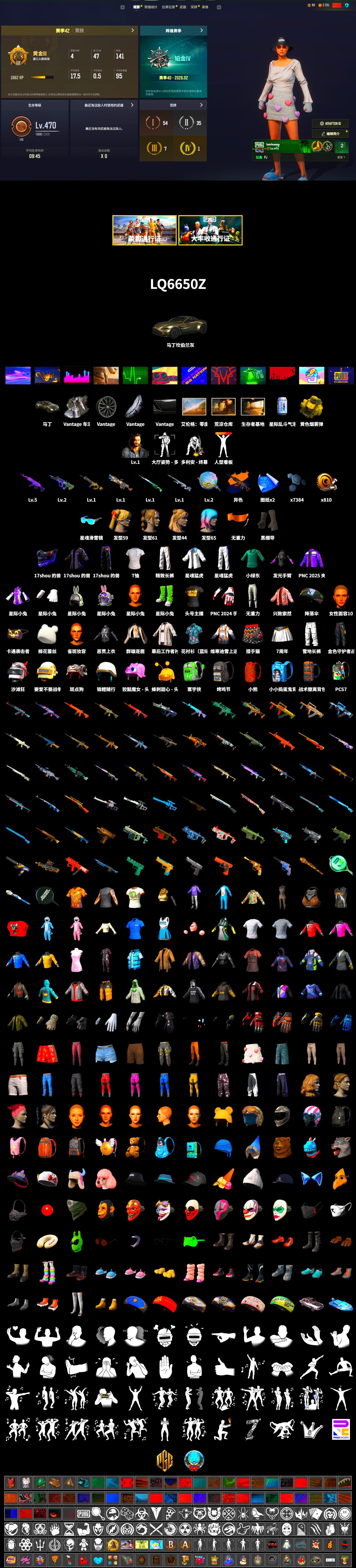 Medusa — Beryl M762 (Gold Charcoal), Yellow Smoke Grenade, Duncan's Infiltrator Handwraps, «V12 Vantage Roadster» Sports Car, XingHun's Tiger Strike Jacket, XingHun's Tiger Strike Pants, Sideshow Bear Feet, Exquisite Pants, StreamerOne, 2018 PUBG ALL-STAR T-shirt (Korean) - 2